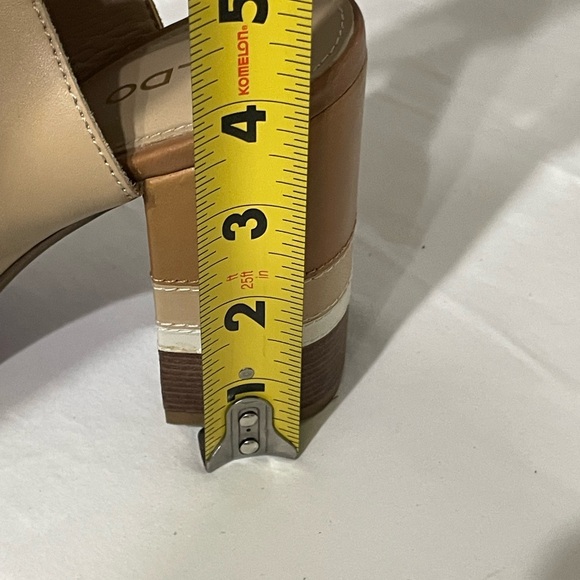 ALDO boho Juliusa Leather Peep Toe‎ Color Block Heel - Picture 9 of 9